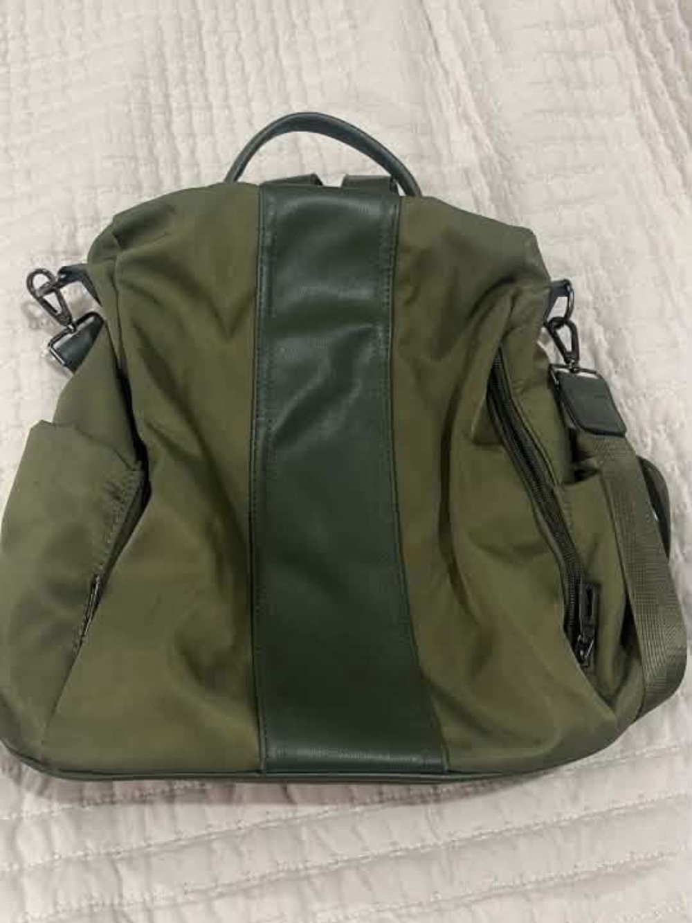 Olive Green Convertible Shoulder Bag